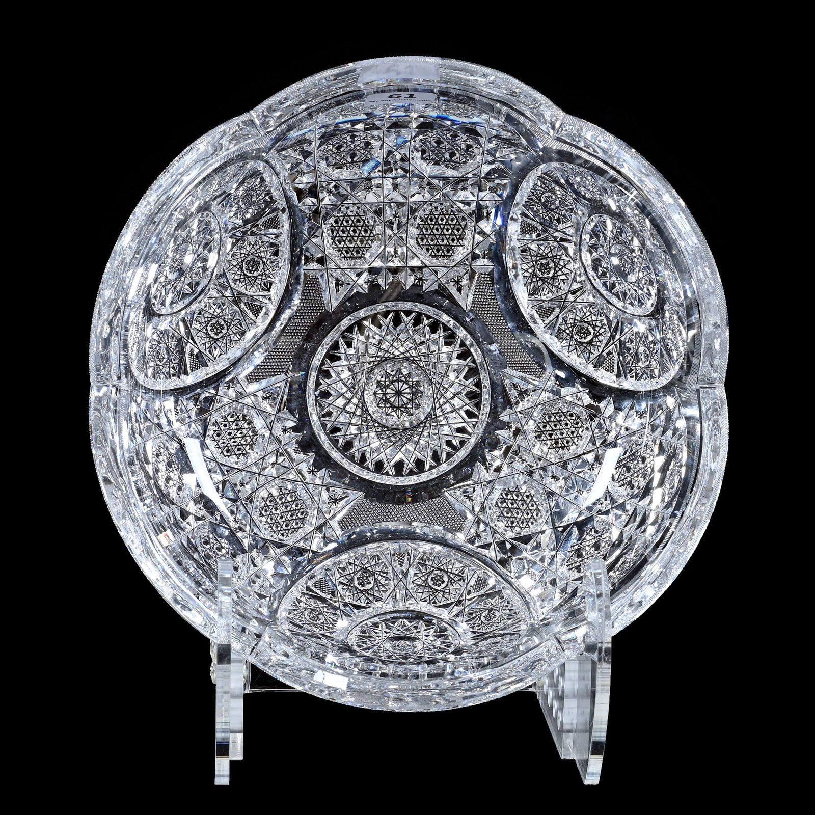 Bowl, American Brilliant Cut Glass, Bellevue Pattern By Taylor Brothers (1 of 3)