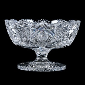 Pedestal Bowl, American Brilliant Cut Glass, Wamsutta Pattern By Pairpoint
