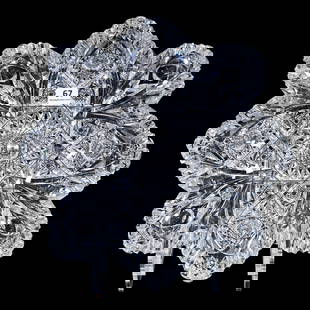 Bowl, Blown Mold, American Brilliant Cut Glass, Signed Hawkes: Bowl, Blown Mold, American Brilliant Cut Glass, Signed Hawkes, 3.25" x 11", Well Cut Hobstar, Strawberry Diamond, Punty And Fan Motif, Clear Quality Blank, Mike & Sandra Hackney, Georgia.