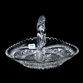 Basket, American Brilliant Cut Glass, Rosella Pattern Designed By W. C. Anderson For Libbey
