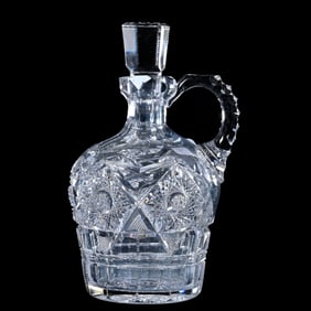 Handled Whiskey Jug, American Brilliant Cut Glass