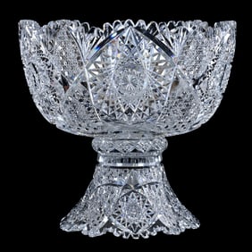 Punch Bowl, Two Part, American Brilliant Cut Glass