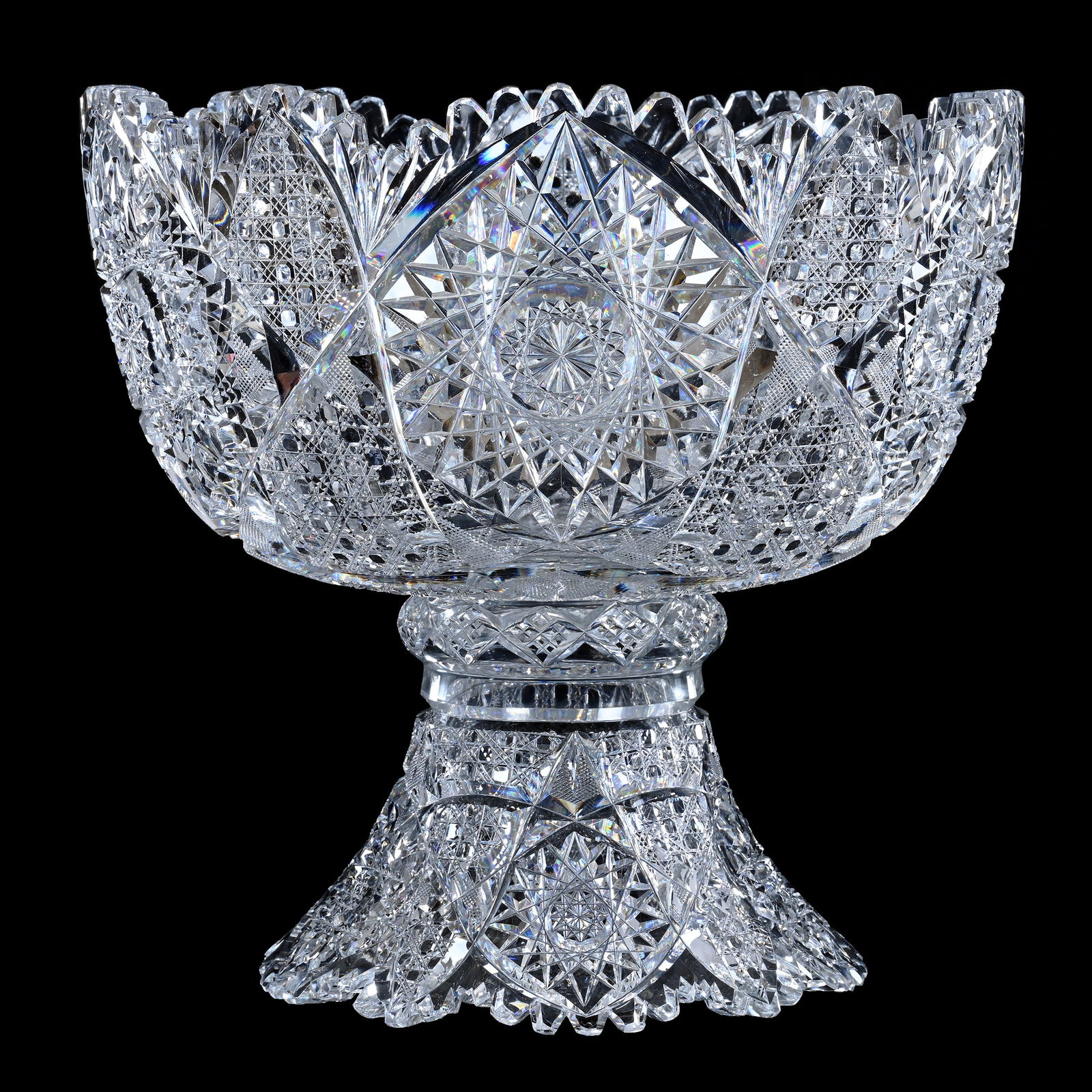 Punch Bowl, Two Part, American Brilliant Cut Glass (1 of 8)