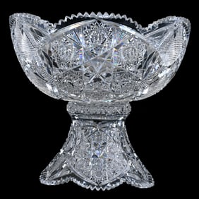 Punch Bowl, Two Part, American Brilliant Cut Glass