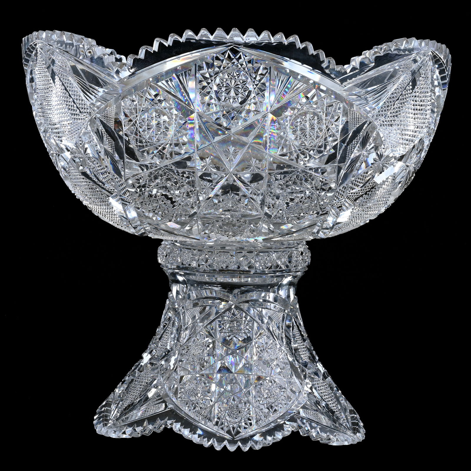 Punch Bowl, Two Part, American Brilliant Cut Glass (1 of 3)