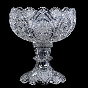Punch Bowl, Two Part, American Brilliant Cut Glass