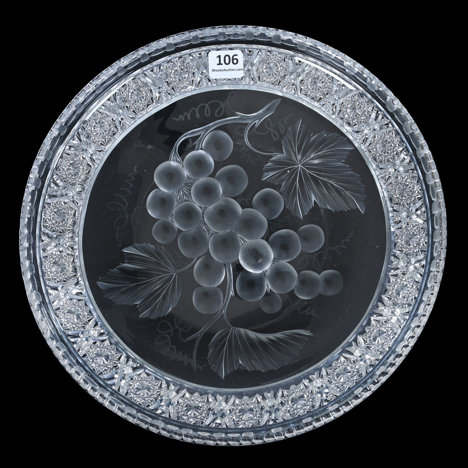 Plate, Pie Shape, American Brilliant Cut Glass, Signed Tuthill Vintage Pattern (1 of 2)