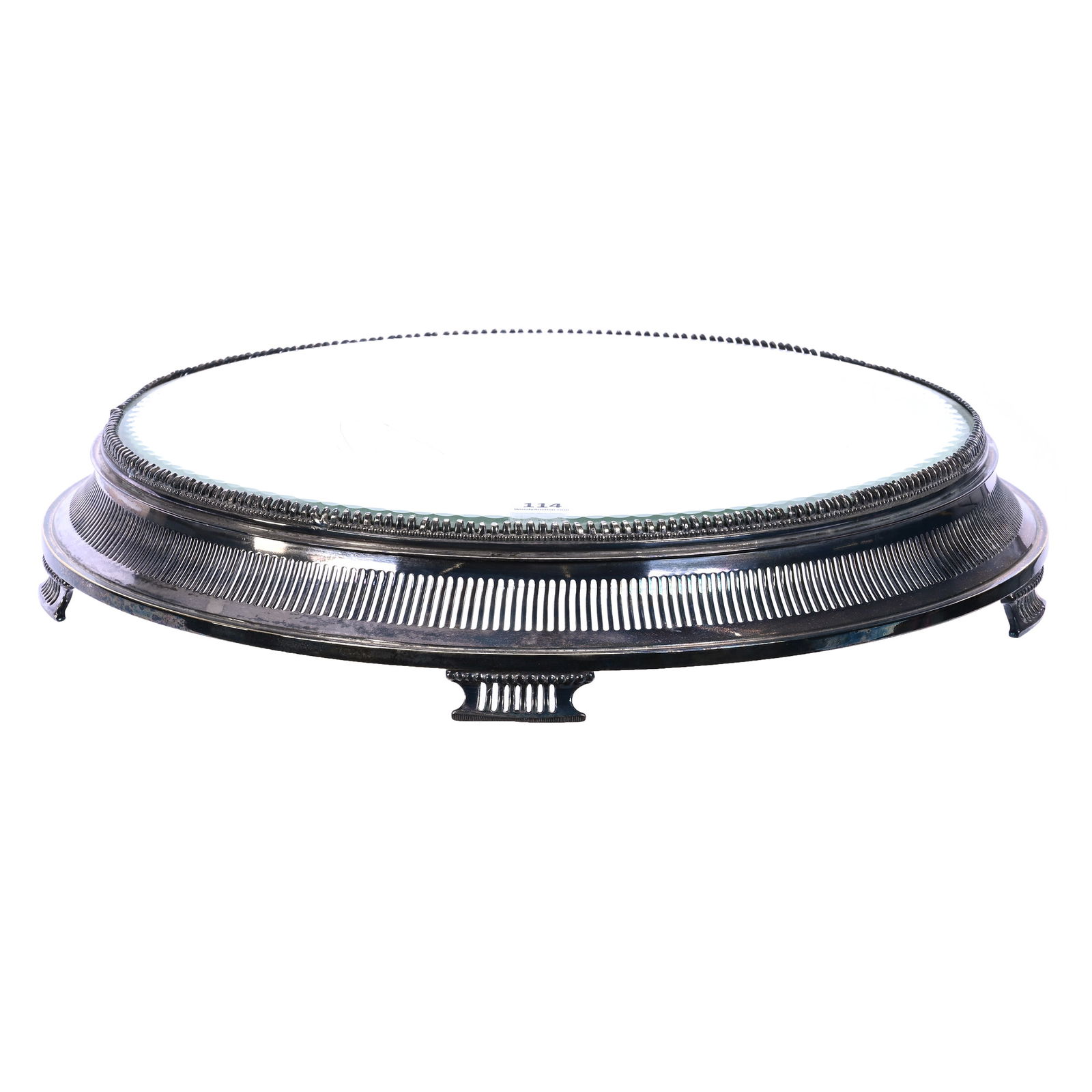 Beveled Mirror Plateau With Silverplate Frame Marked Rogers Plate #2871 (1 of 4)