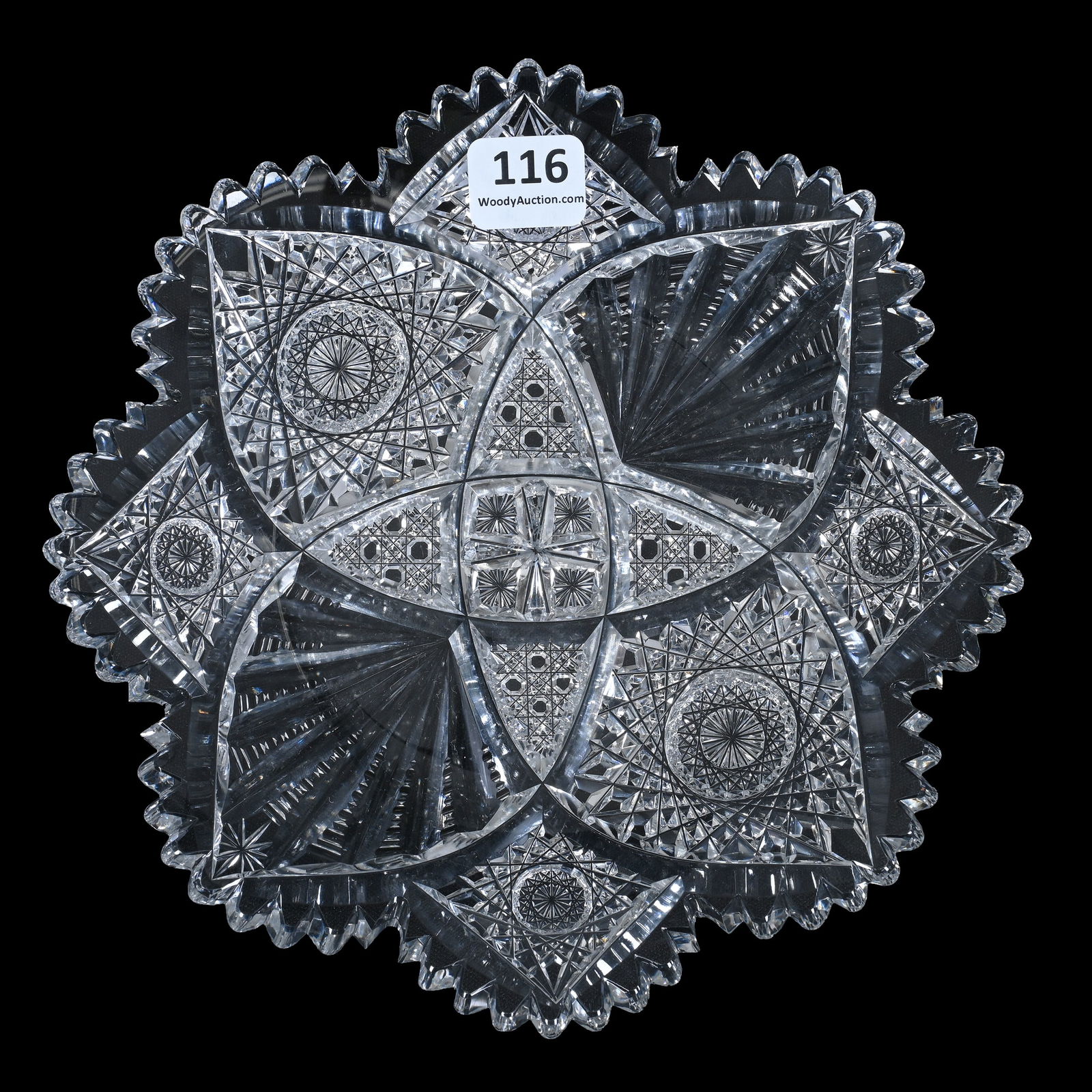 Plate, American Brilliant Cut Glass, Signed Hawkes Albion Pattern (1 of 2)