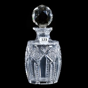 Cologne Bottle, American Brilliant Cut Glass, Signed Hawkes Marquis Pattern