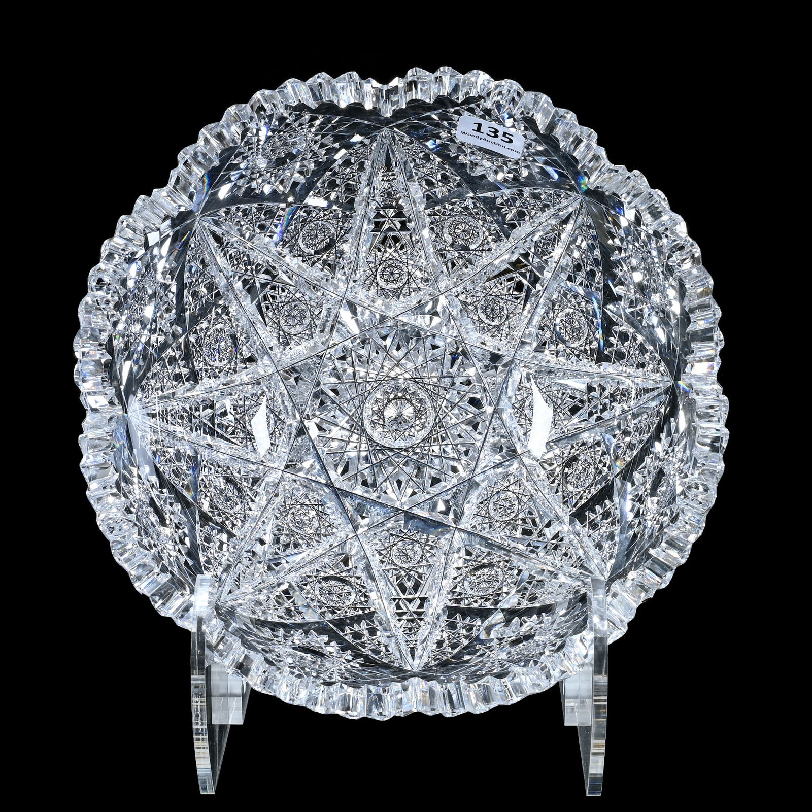 Bowl, American Brilliant Cut Glass, Signed Hawkes Kensington Pattern (1 of 3)