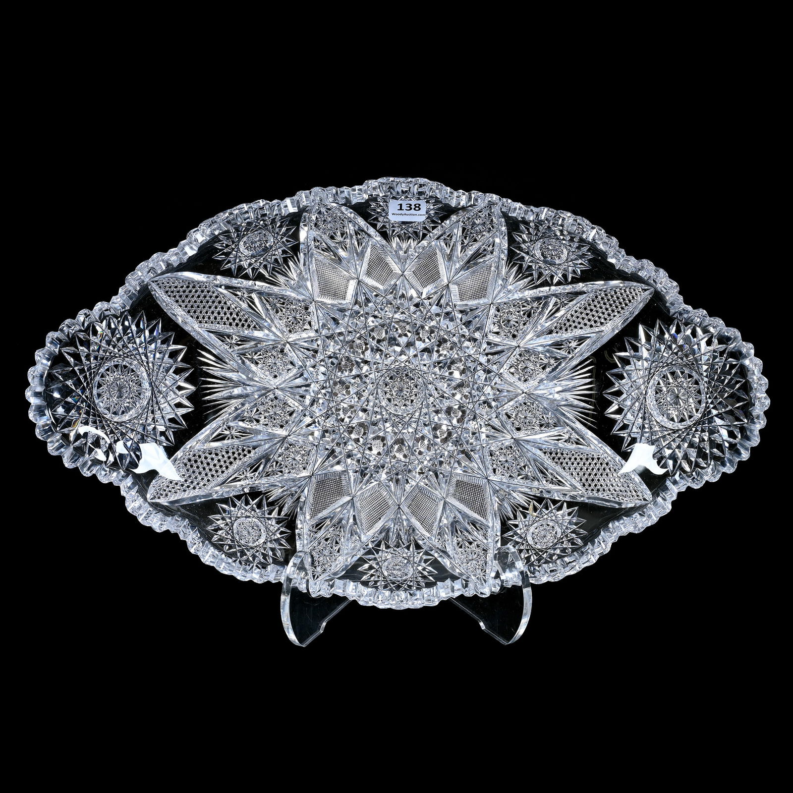 Ice Cream Tray, American Brilliant Cut Glass, Expanding Star Pattern (1 of 2)