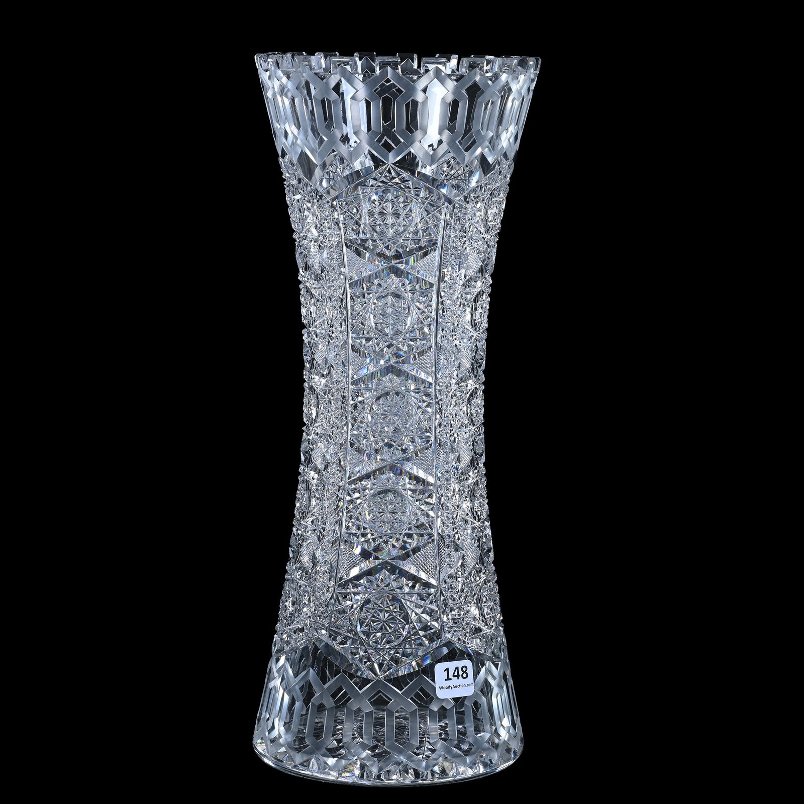 Vase, American Brilliant Cut Glass, Alhambra Pattern By Meriden (1 of 5)
