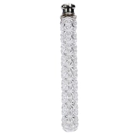 Lay Down Perfume Bottle, American Brilliant Cut Glass, Russian Pattern With Star Cut Buttons