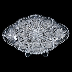 Ice Cream Tray, American Brilliant Cut Glass, Estelle Pattern By Pairpoint