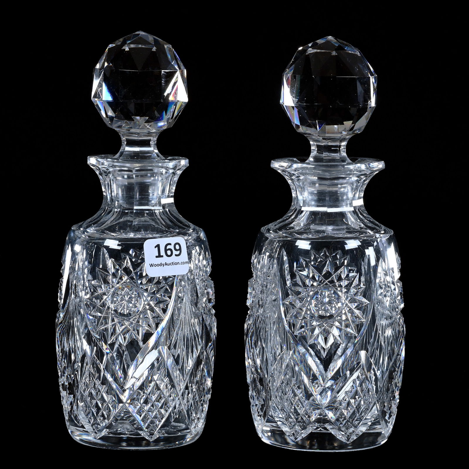 Pair Cologne Bottles, American Brilliant Cut Glass, Essex Pattern By Dorflinger (1 of 4)