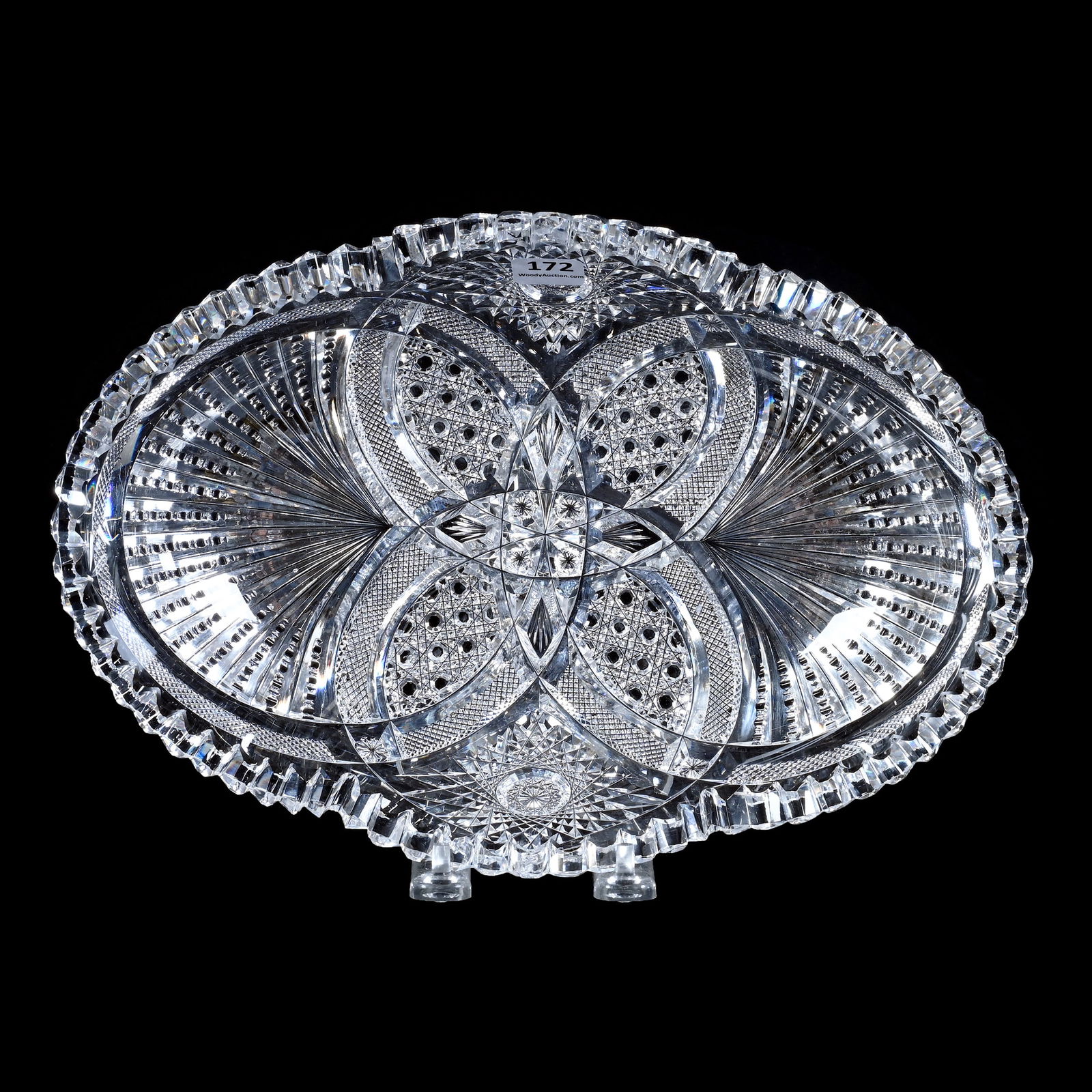 Oval Dish, American Brilliant Cut Glass, Nautilus Pattern By Hawkes (1 of 2)