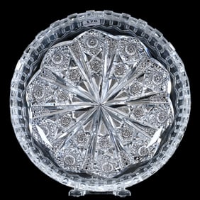 Bowl, American Brilliant Cut Glass, Alhambra Pattern By Meriden