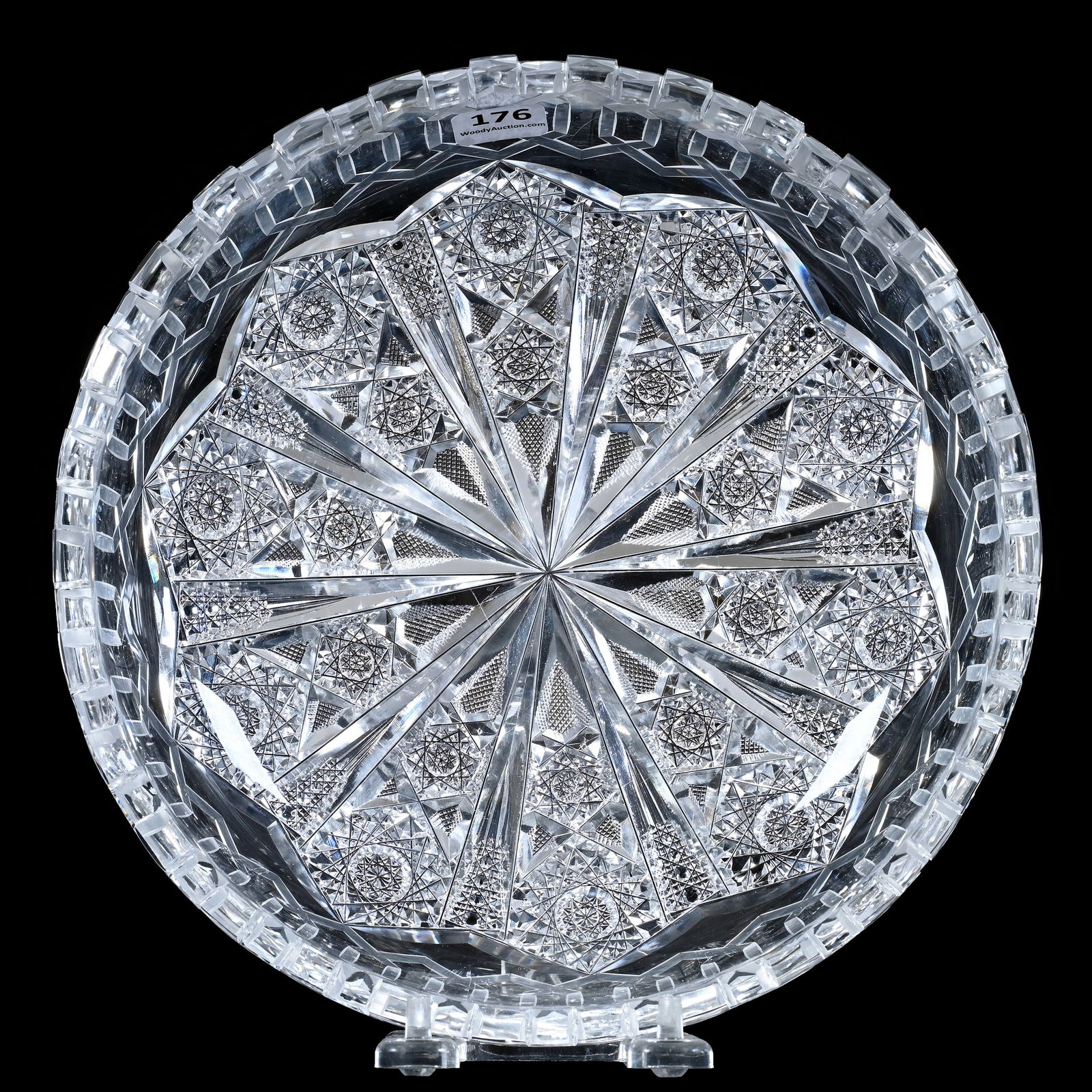 Bowl, American Brilliant Cut Glass, Alhambra Pattern By Meriden (1 of 3)