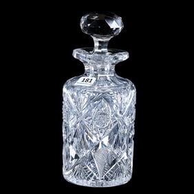 Cologne Bottle, American Brilliant Cut Glass, Hobstar, Kite, Crosshatch And Fan Motif