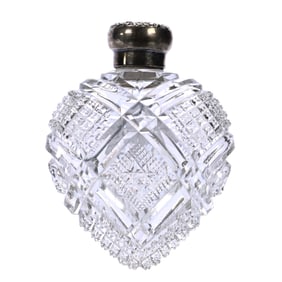Perfume Bottle, Heart Shape, Newark Pattern By Unger Brothers