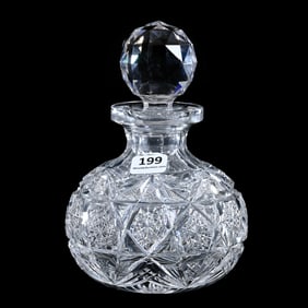 Cologne Bottle, American Brilliant Cut Glass, Star Rosetta Pattern Designed By W. C. Anderson