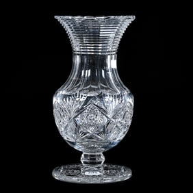 Pedestal Vase, American Brilliant Cut Glass, St. James Pattern By Hoare