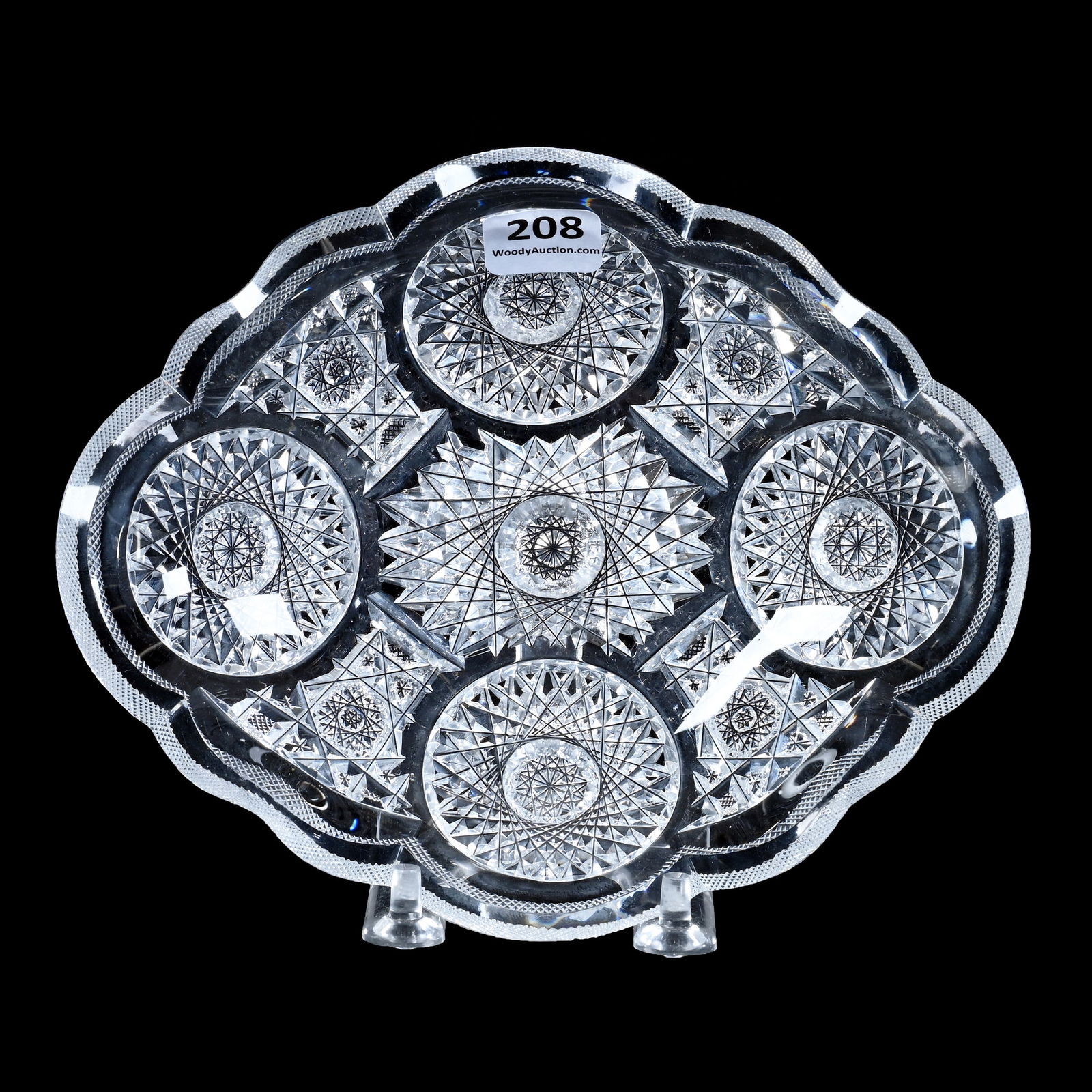 Oval Dish, American Brilliant Cut Glass, Bellevue Pattern By Taylor Brothers (1 of 2)