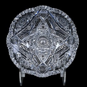 Bowl, American Brilliant Cut Glass, Signed Libbey Diana Pattern