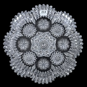 Round Tray/Plate, American Brilliant Cut Glass, Roland Pattern By Pitkin And Brooks