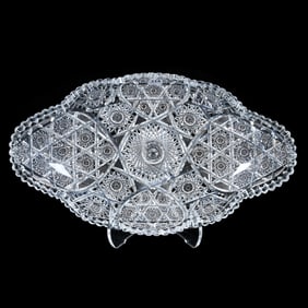 Ice Cream Tray, American Brilliant Cut Glass, Paris Pattern By Nelson Cut Glass