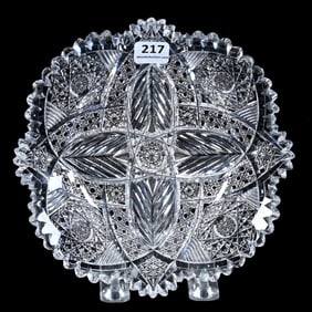 Plate, American Brilliant Cut Glass, Silverleaf Pattern By Pairpoint