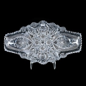 Ice Cream Tray, Fish Tail, American Brilliant Cut Glass, Unidentified Cutter