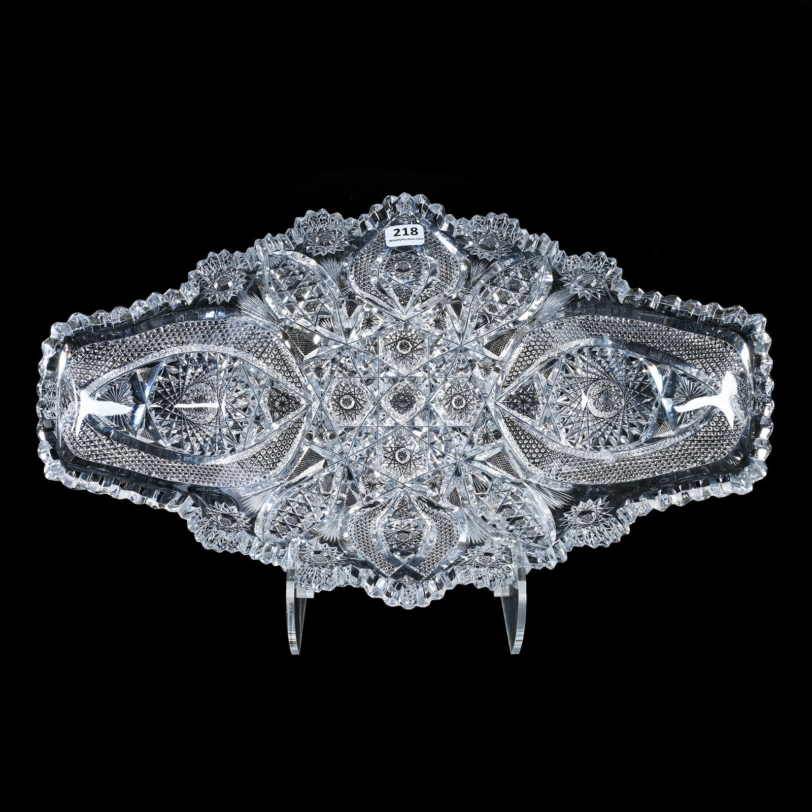 Ice Cream Tray, Fish Tail, American Brilliant Cut Glass, Unidentified Cutter (1 of 2)