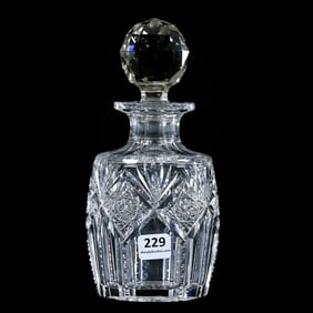 Ovoid Cologne Bottle, American Brilliant Cut Glass, Signed Hawkes Marquis Pattern