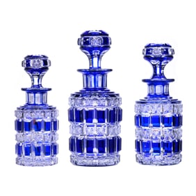 Vanity Set, BPCG, Three Piece, Cobalt Blue Cut To Clear