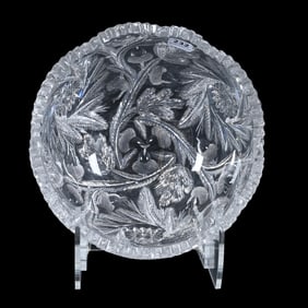 Bowl, American Brilliant Cut Glass, Acorn Pattern Designed By W. C. Anderson