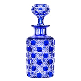 Cologne Bottle, BPCG, Cobalt Blue Cut To Clear
