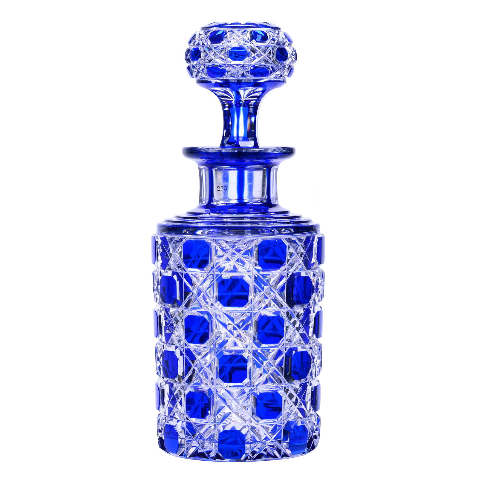 Cologne Bottle, BPCG, Cobalt Blue Cut To Clear (1 of 3)