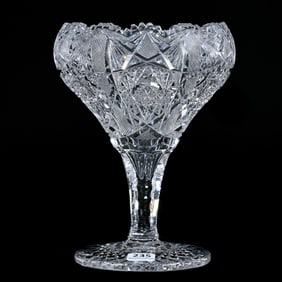Tazza, American Brilliant Cut Glass, Pattern #33 By Elmira