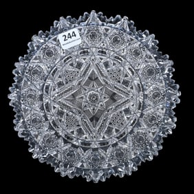 Plate, American Brilliant Cut Glass, Marquis Pattern By J. Hoare