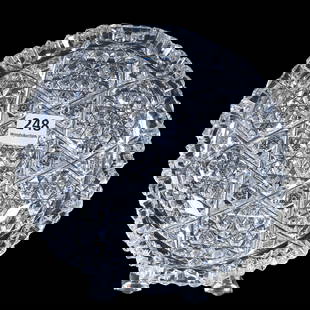 Saucer, American Brilliant Cut Glass, Signed Egginton Arabian I Pattern: Saucer, American Brilliant Cut Glass, Signed Egginton Arabian I Pattern, 1.5" x 6", Good Fluorescence Under Black Light, Nice Example, Mike & Sandra Hackney, Georgia.