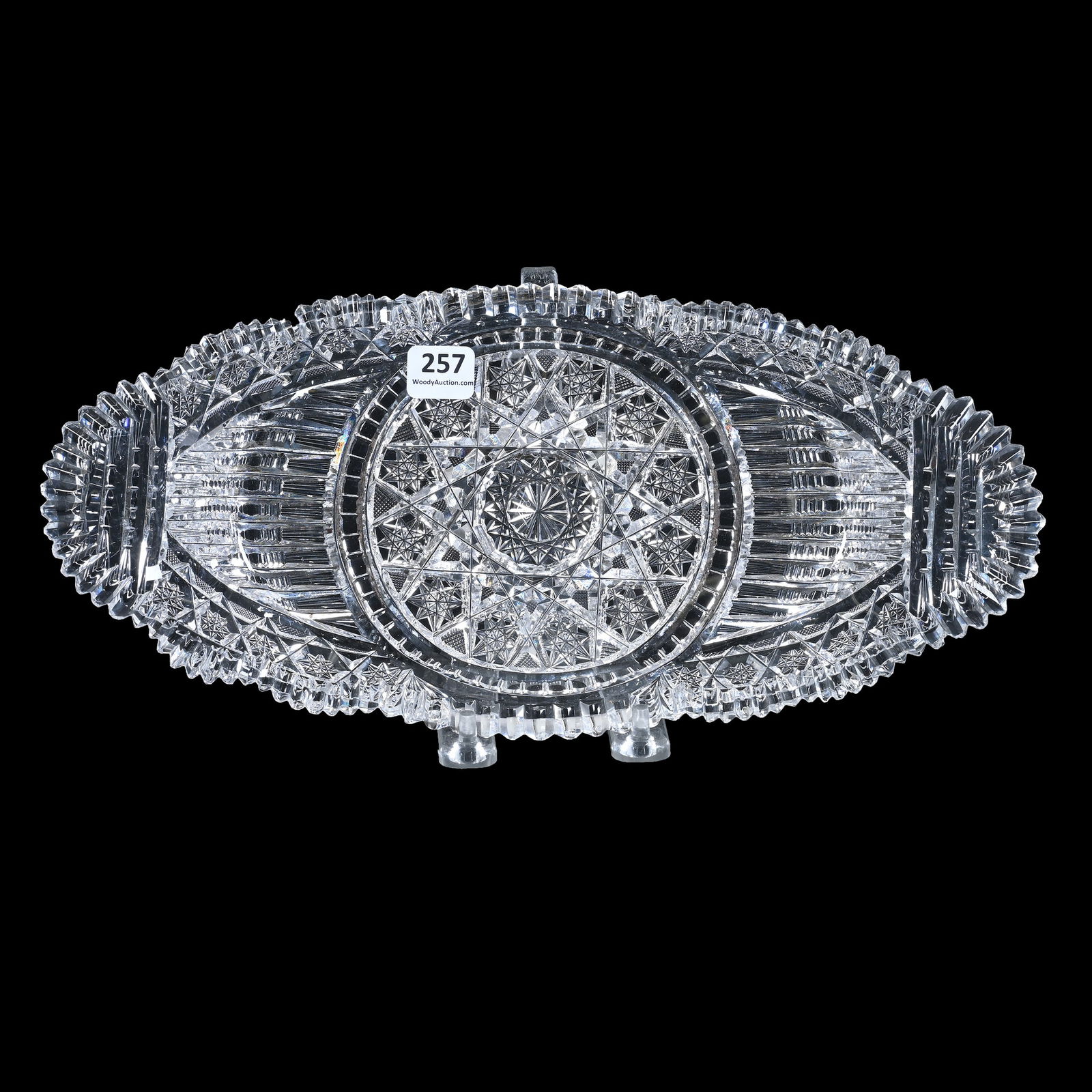 Celery Tray, American Brilliant Cut Glass, Signed Pitkin & Brooks Aurora Borealis Pattern (1 of 6)