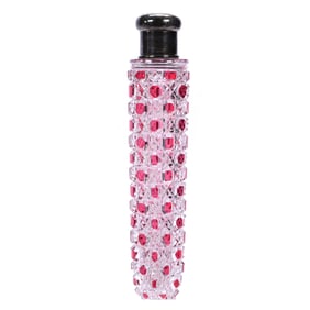 Lay Down Perfume, American Brilliant Cut Glass, Cranberry Cut To Clear