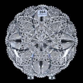 Plate, American Brilliant Cut Glass, Eleanor Pattern By J. Hoare