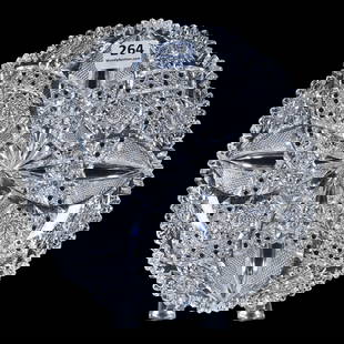 Plate, American Brilliant Cut Glass, Eleanor Pattern By J. Hoare: Plate, American Brilliant Cut Glass, Eleanor Pattern By J. Hoare, 7", Tooth Chip, Mike & Sandra Hackney, Georgia.