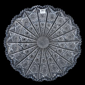 Round Tray, American Brilliant Cut Glass, Pattern #1915 By Jeweler, Shreve & Company