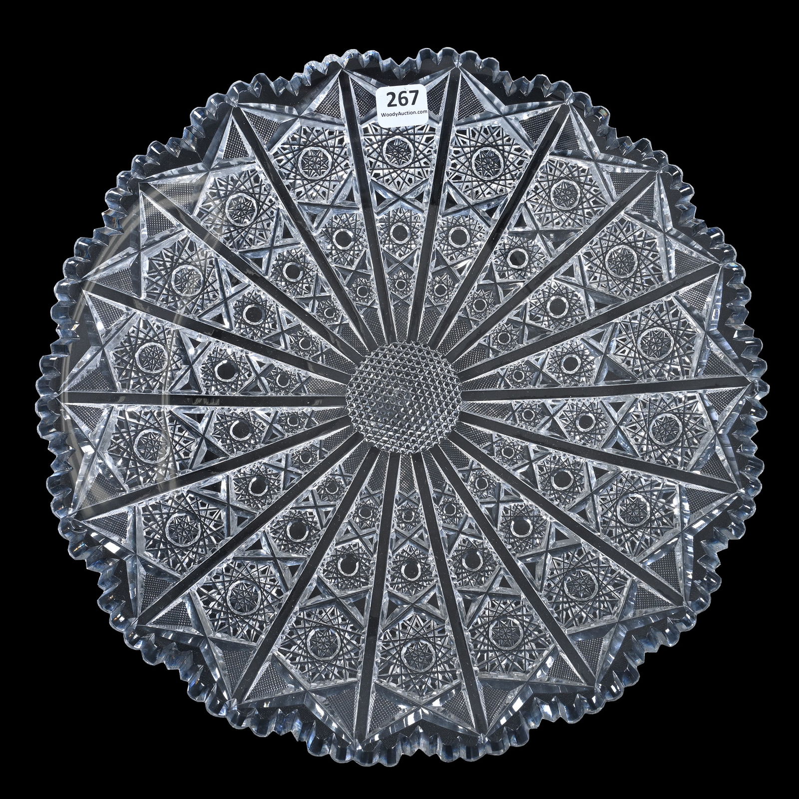 Round Tray, American Brilliant Cut Glass, Pattern #1915 By Jeweler, Shreve & Company (1 of 2)