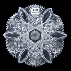 Plate, American Brilliant Cut Glass, Grecian Pattern By Hawkes