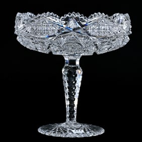 Compote, American Brilliant Cut Glass, Huyler Pattern By Clark
